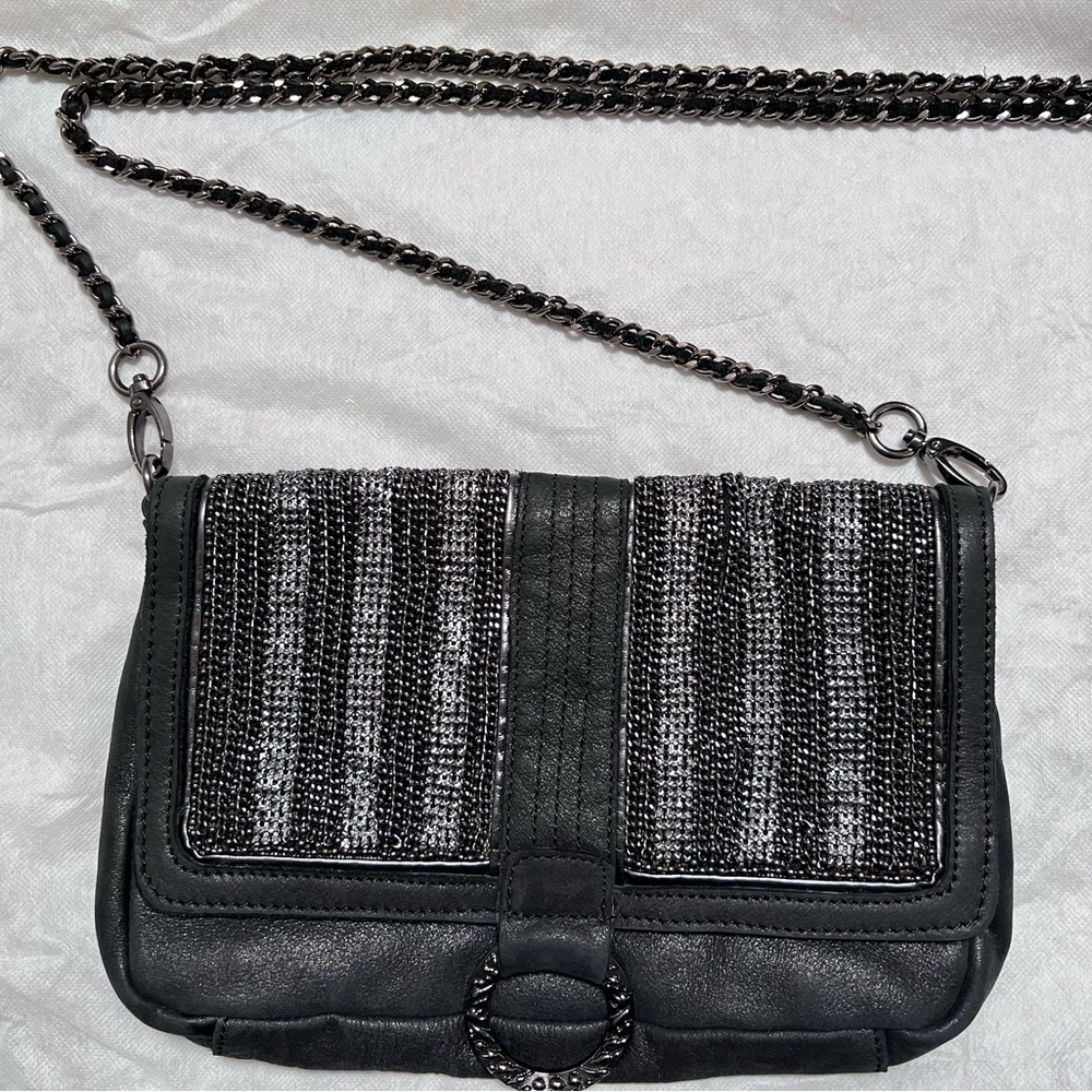 Daniel Wenger Black Nubuck Clutch Crossbody Bag. Brand New
